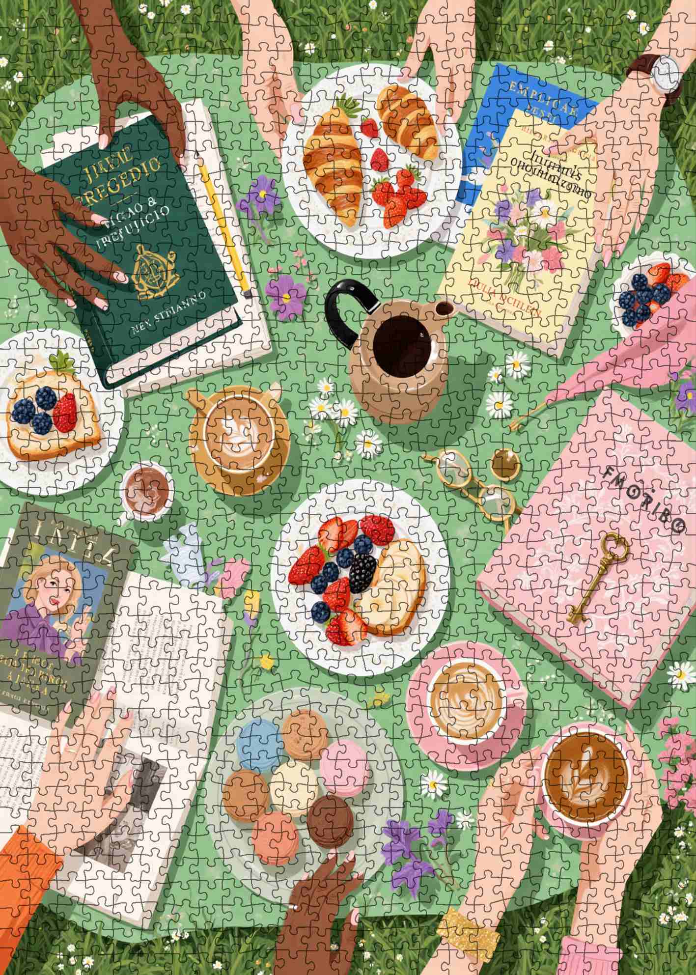 Garden Book Club Picnic Jigsaw Puzzle