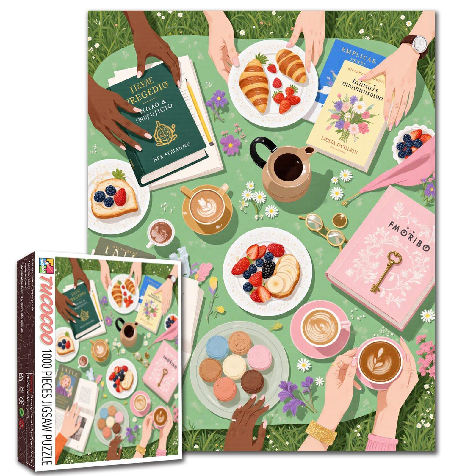 Garden Book Club Picnic Jigsaw Puzzle