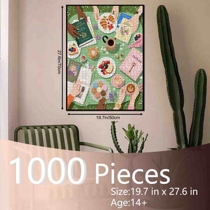 Garden Book Club Picnic Jigsaw Puzzle