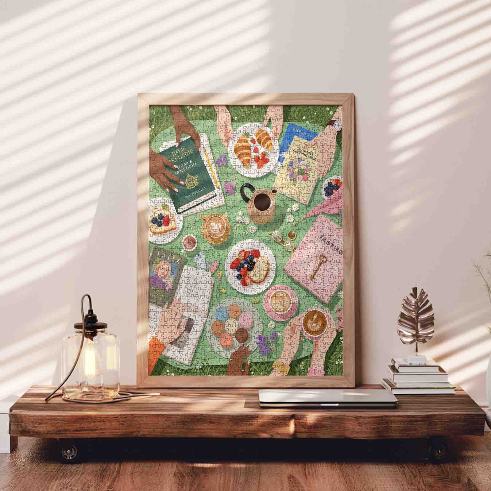 Garden Book Club Picnic Jigsaw Puzzle