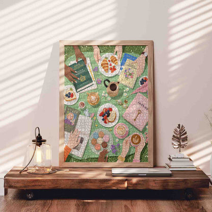 Garden Book Club Picnic Jigsaw Puzzle
