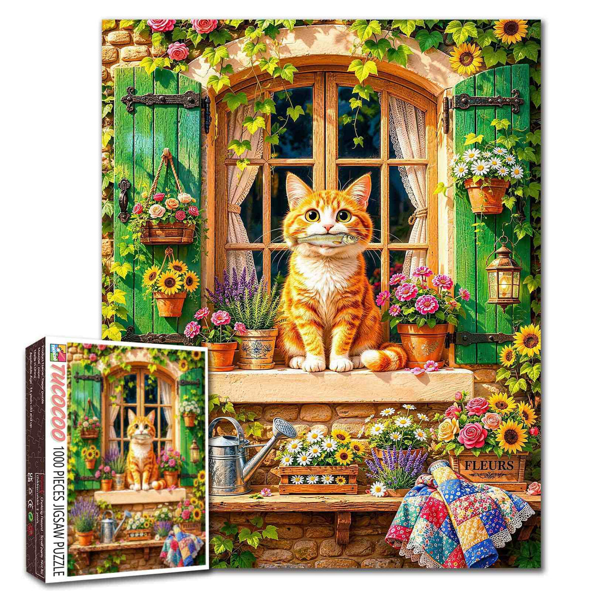 Garden Cat at Green Shutters Jigsaw Puzzle