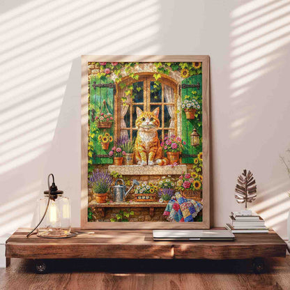 Garden Cat at Green Shutters Jigsaw Puzzle