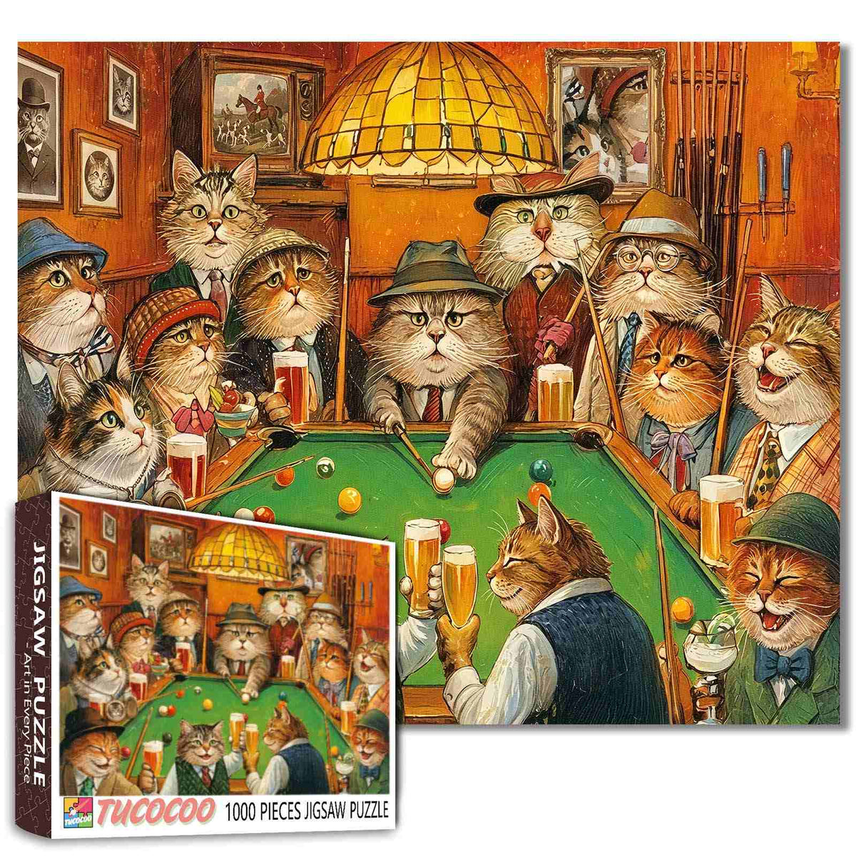 Gentlemen Cats Billiards Club Jigsaw Puzzle