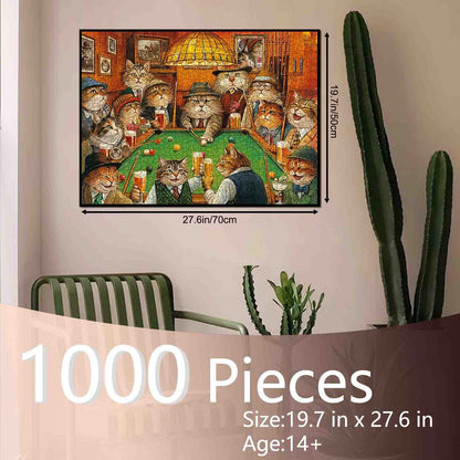 Gentlemen Cats Billiards Club Jigsaw Puzzle