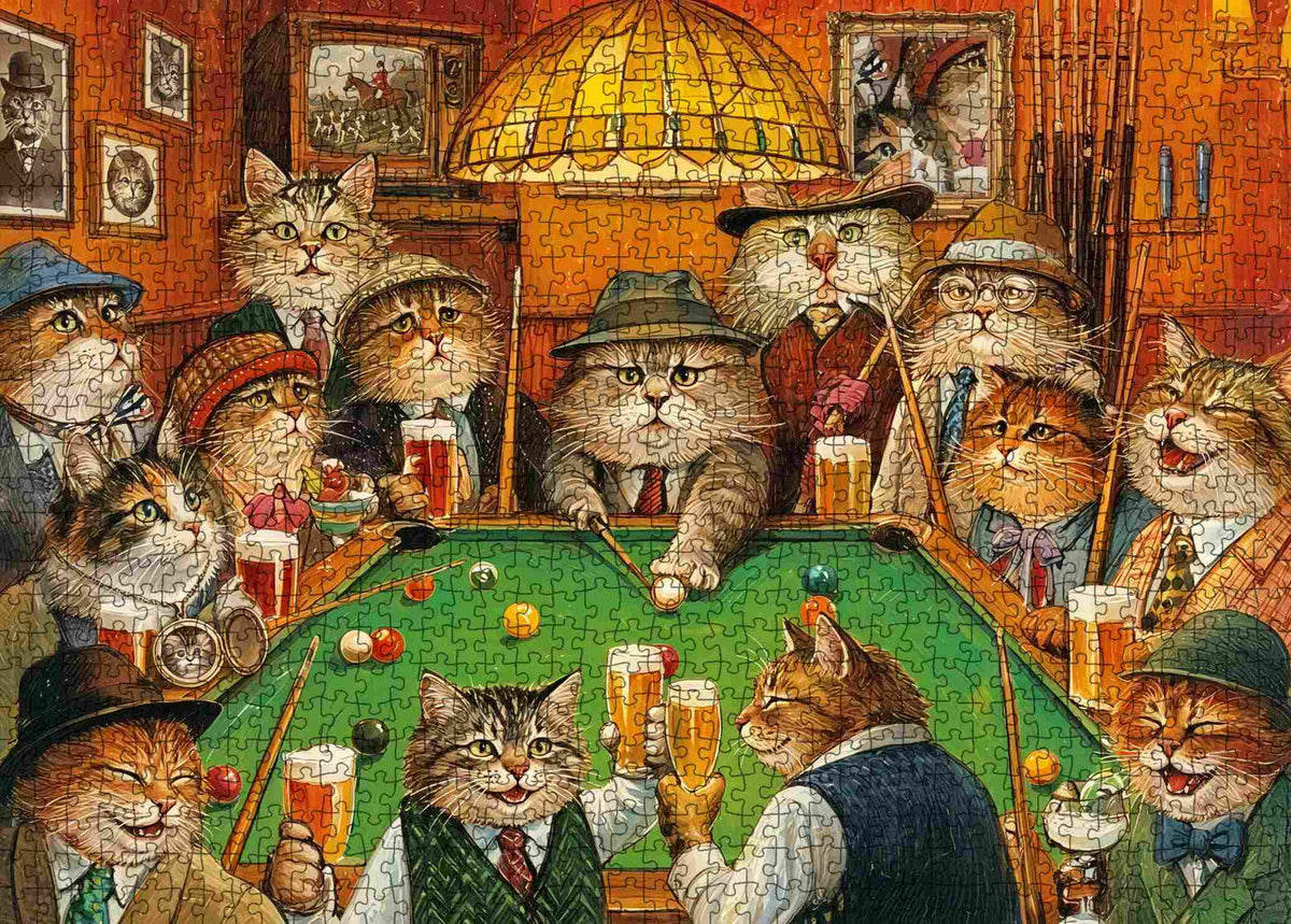 Gentlemen Cats Billiards Club Jigsaw Puzzle