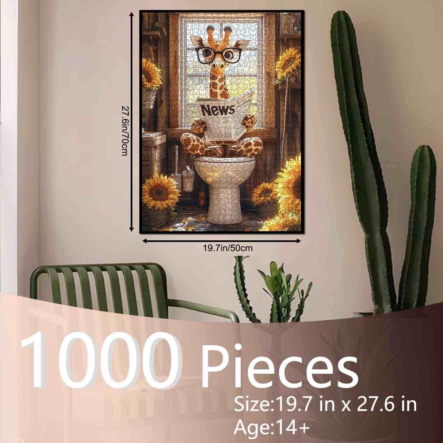 Giraffe Reading Newspaper Jigsaw Puzzle