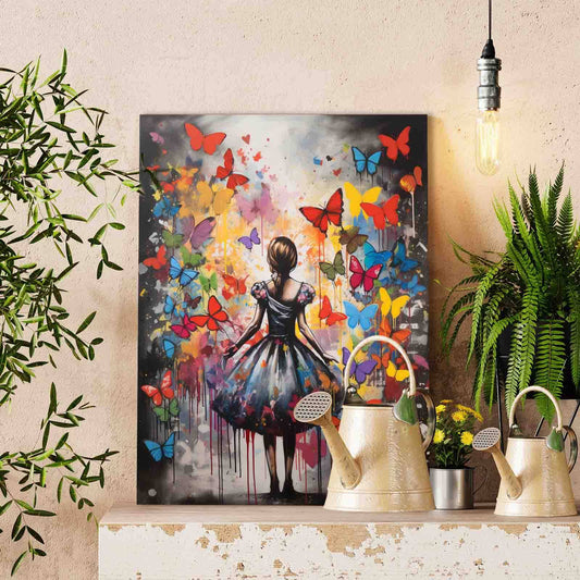 Girl Surrounded by Butterflies Paint by Numbers