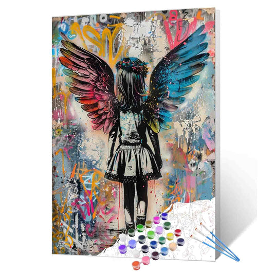 Girl with Angel Wings Paint by Numbers