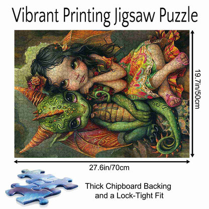Girl and Dragon Jigsaw Puzzle