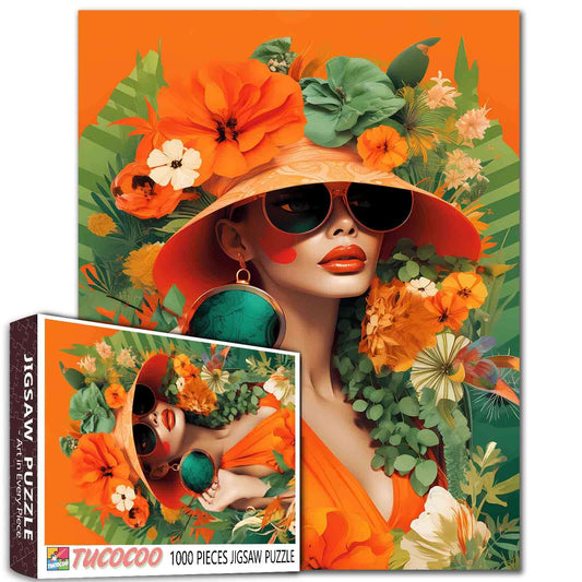 Girl in Flower Hat Scandinavia Jigsaw Puzzle