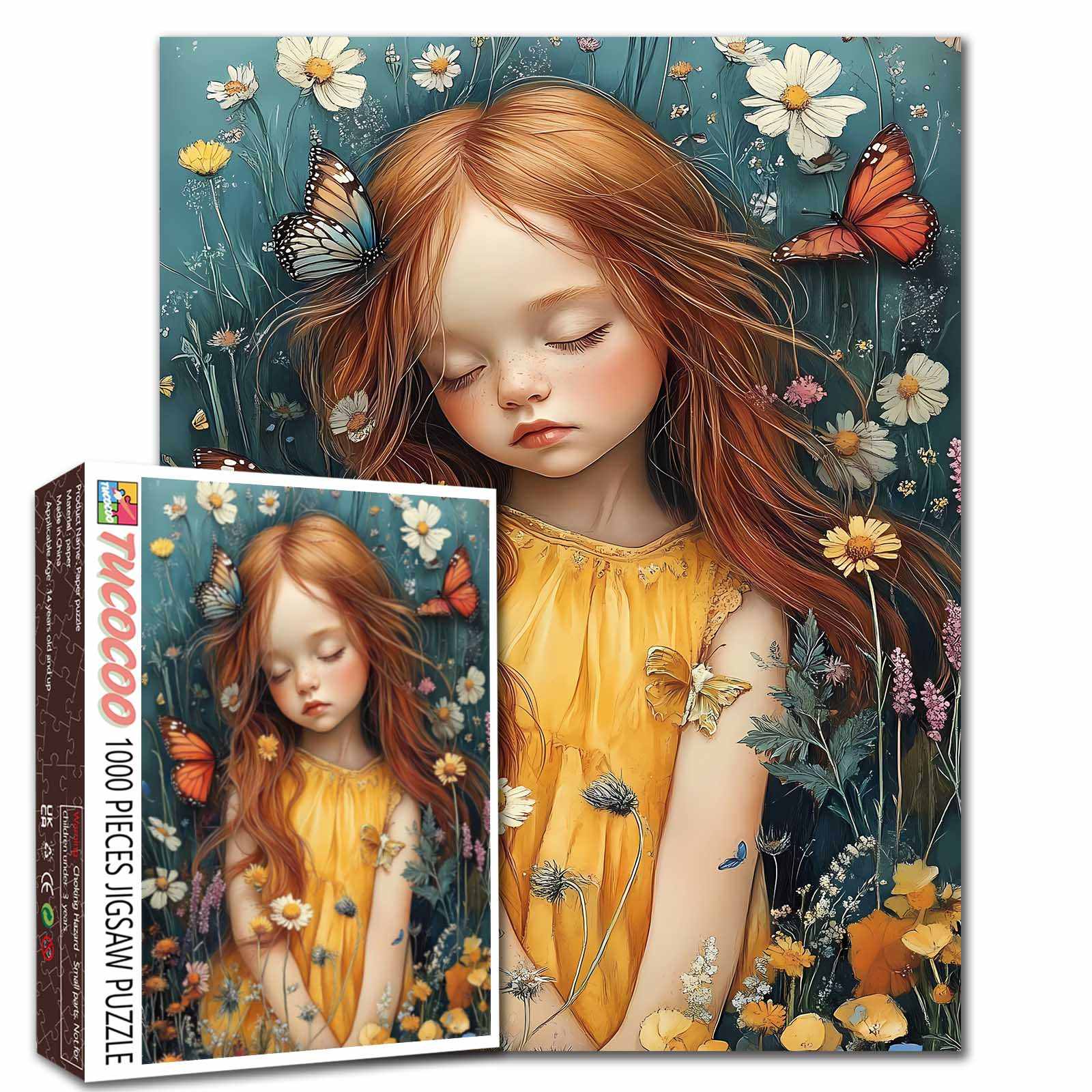 Girl in Wildflower Field Jigsaw Puzzle