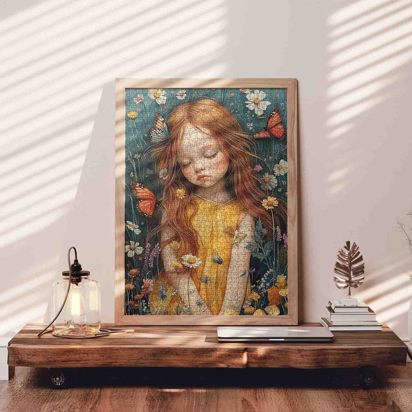 Girl in Wildflower Field Jigsaw Puzzle