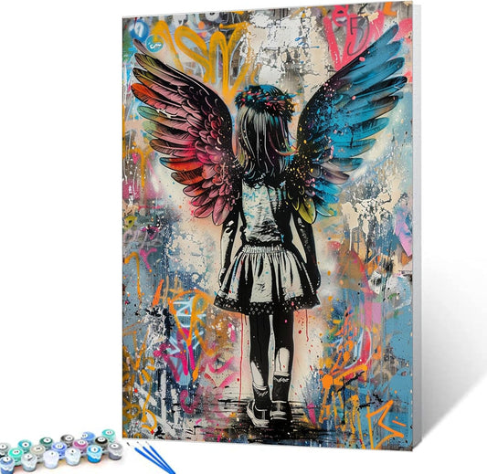 Girl with Angel Wings Paint by Numbers