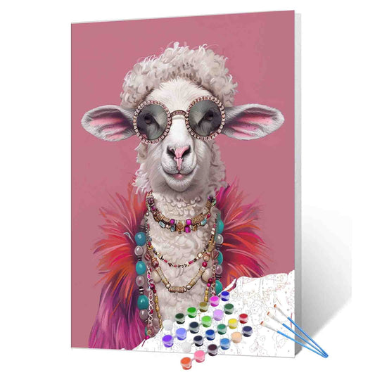 Glam Diva Sheep Paint by Numbers