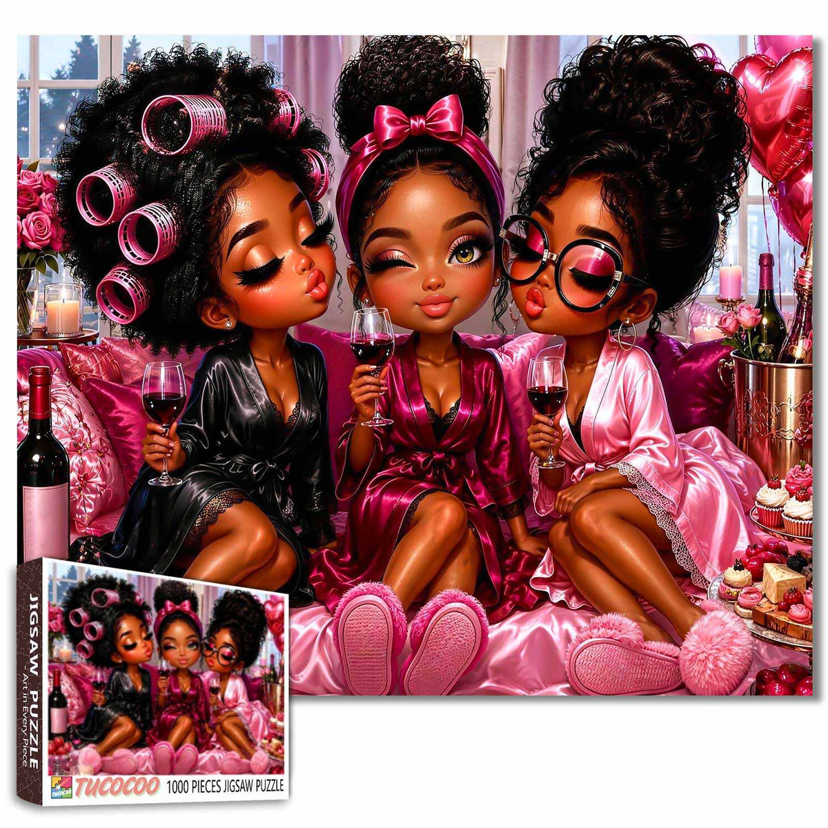Glamorous Girls Pajama Party Jigsaw Puzzle