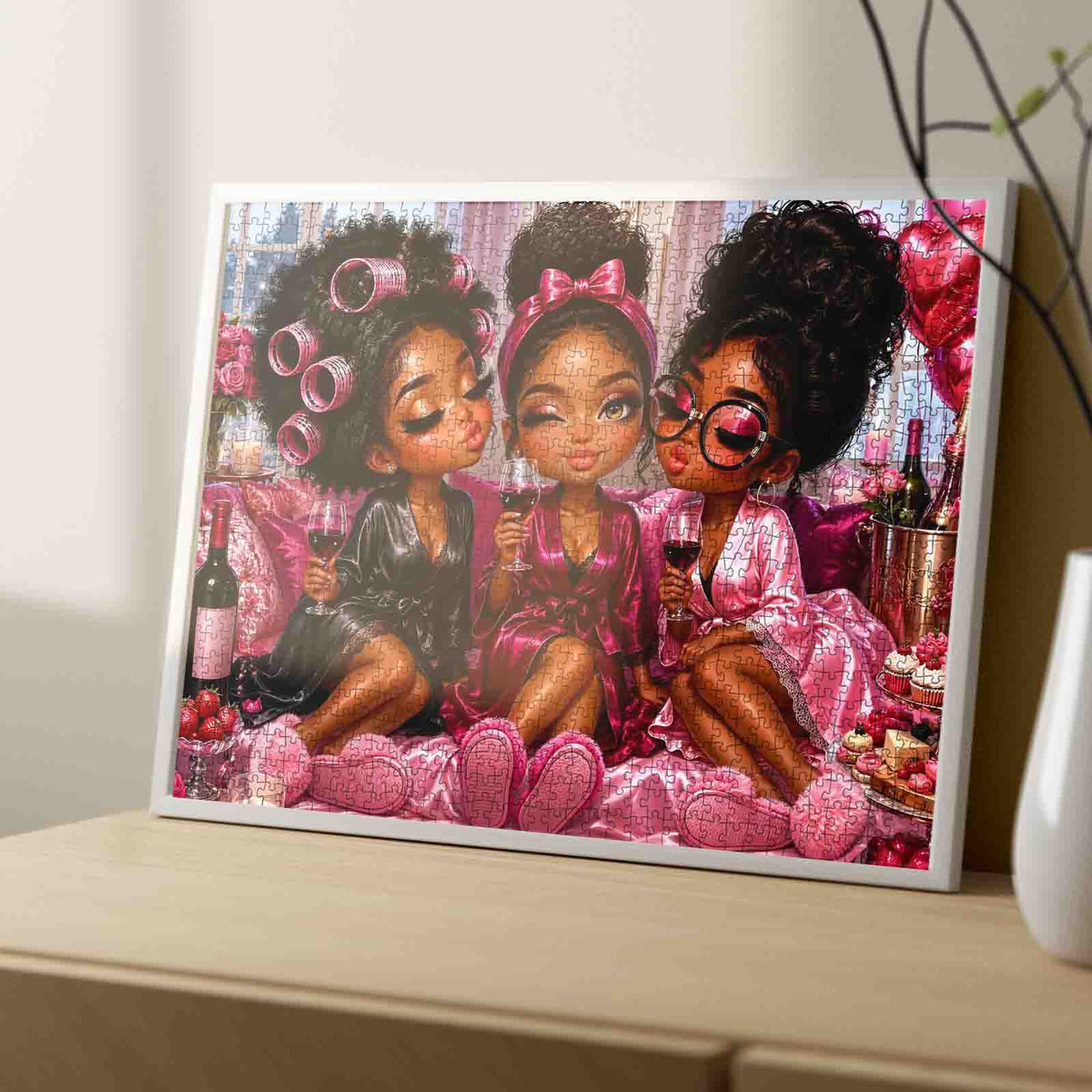 Glamorous Girls Pajama Party Jigsaw Puzzle