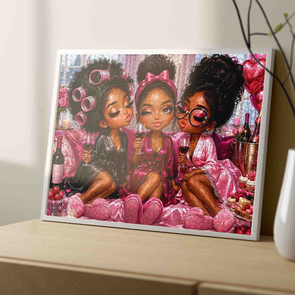 Glamorous Girls Pajama Party Jigsaw Puzzle