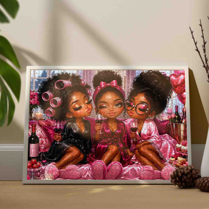 Glamorous Girls Pajama Party Jigsaw Puzzle
