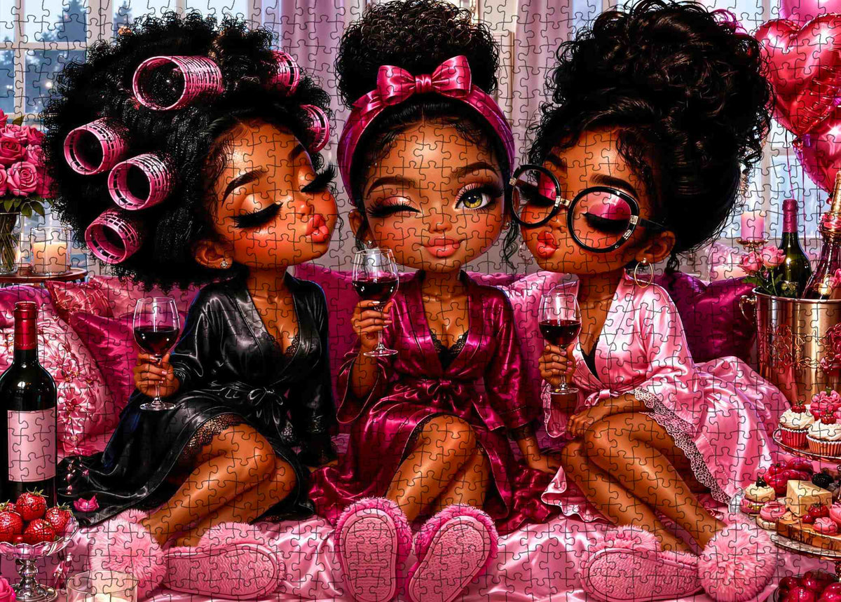 Glamorous Girls Pajama Party Jigsaw Puzzle