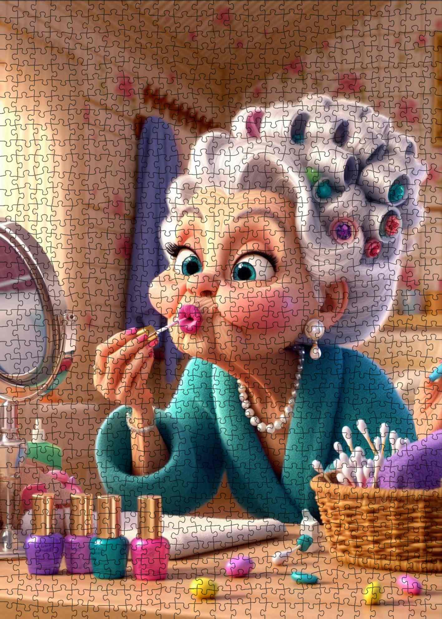 Playful Makeup Morning Jigsaw Puzzle