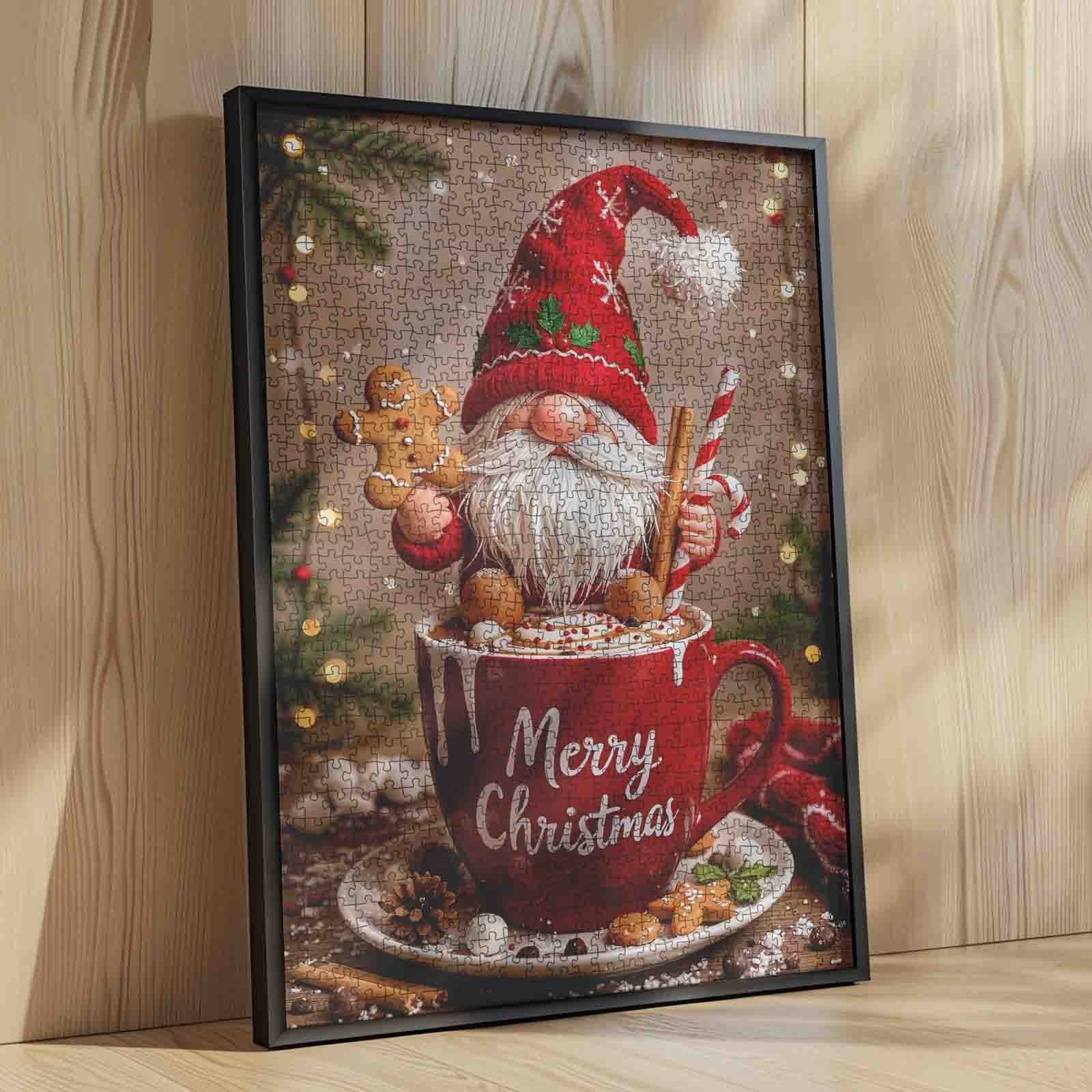 Gnome with Gingerbread Cocoa Cup Jigsaw Puzzle