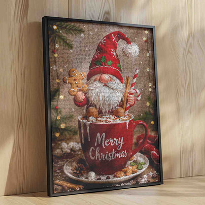 Gnome with Gingerbread Cocoa Cup Jigsaw Puzzle