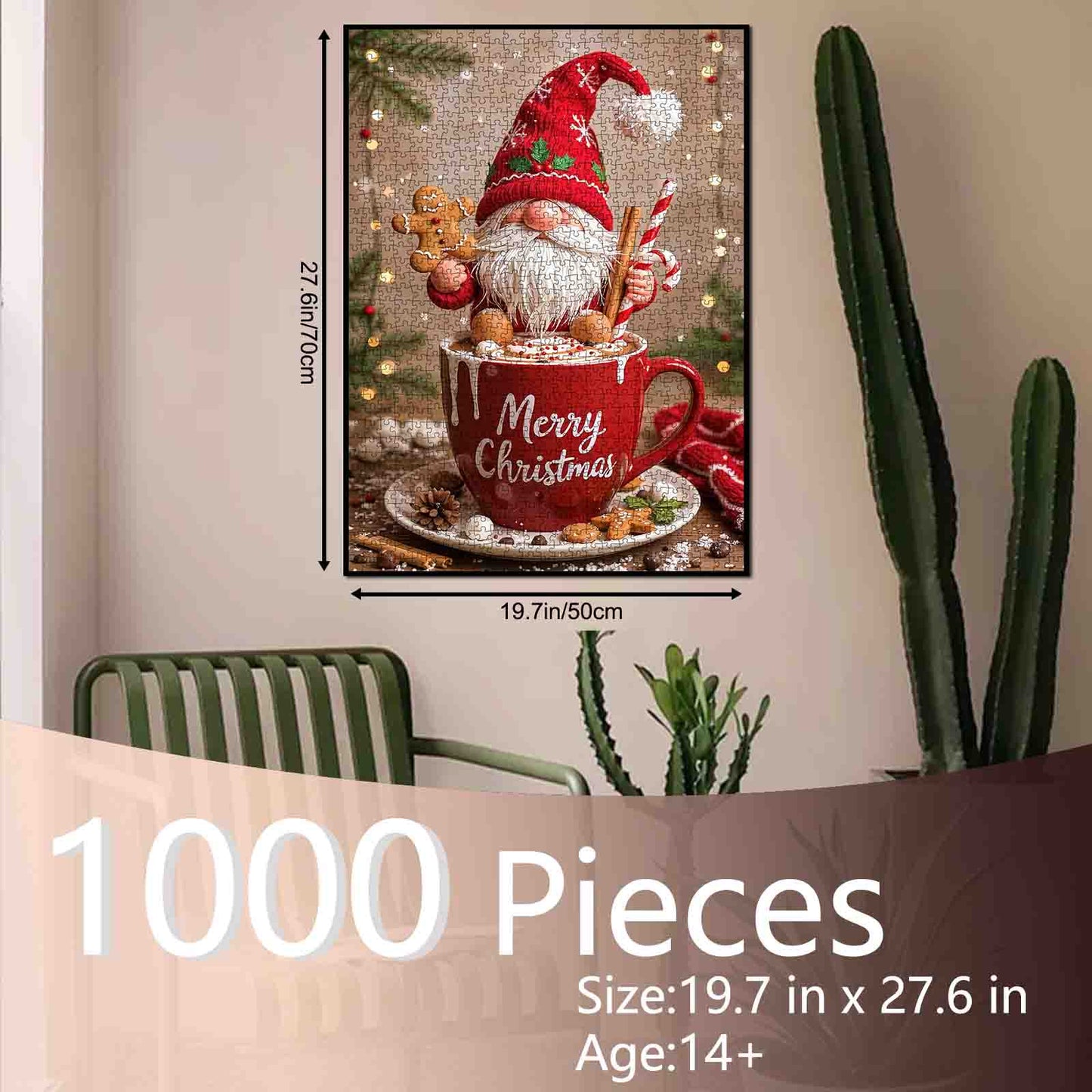 Gnome with Gingerbread Cocoa Cup Jigsaw Puzzle