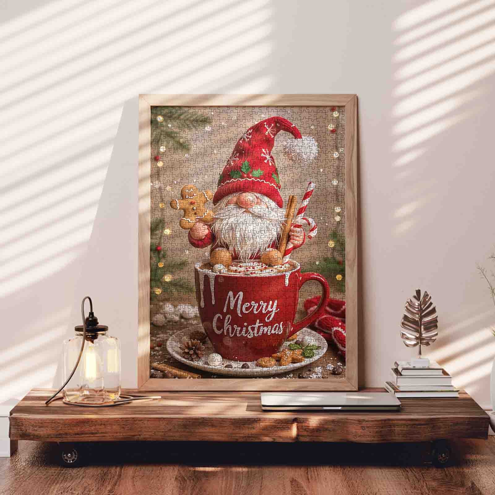Gnome with Gingerbread Cocoa Cup Jigsaw Puzzle