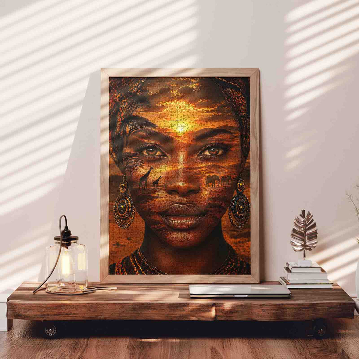 Golden African Sunset Portrait Jigsaw Puzzle