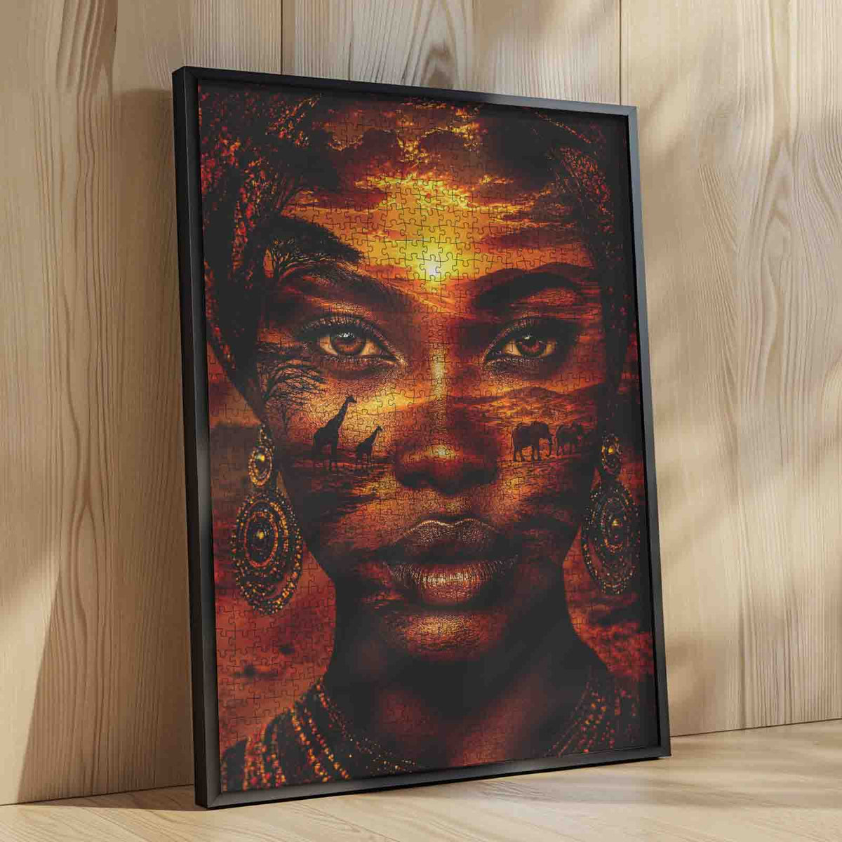 Golden African Sunset Portrait Jigsaw Puzzle