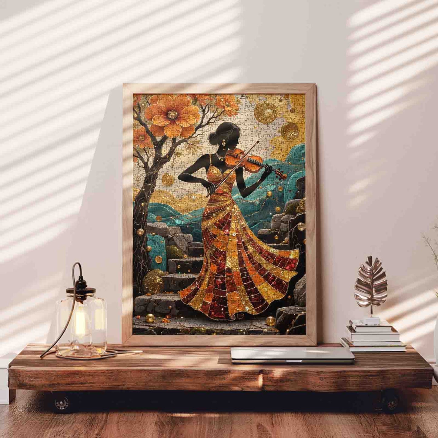 Golden Autumn Violin Serenade Jigsaw Puzzle