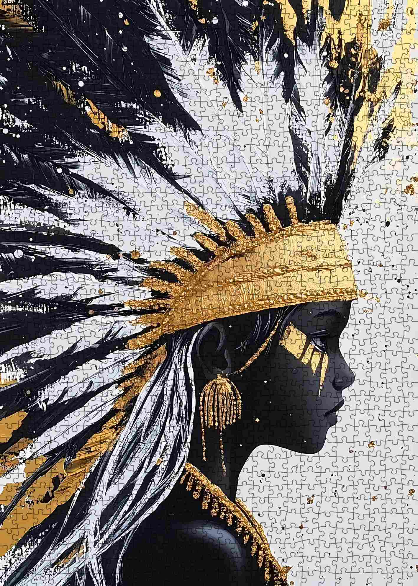 Golden Feathered Headdress Jigsaw Puzzle