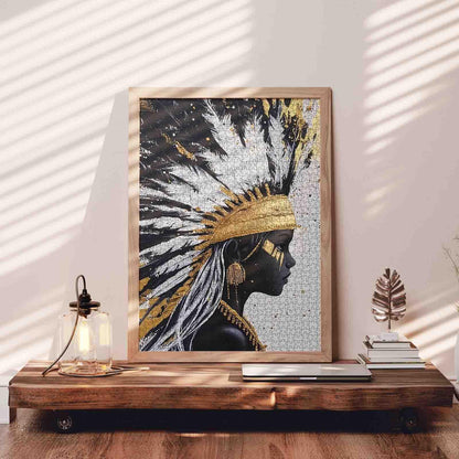Golden Feathered Headdress Jigsaw Puzzle