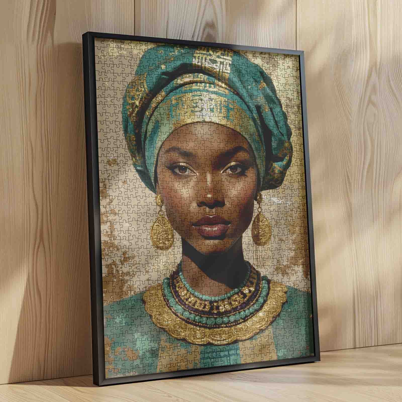 Golden Grace African Woman Jigsaw Puzzle