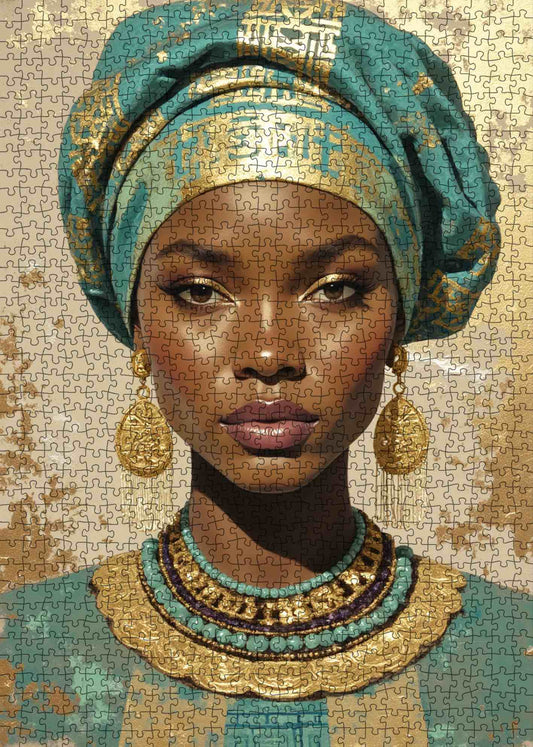 Golden Grace African Woman Jigsaw Puzzle
