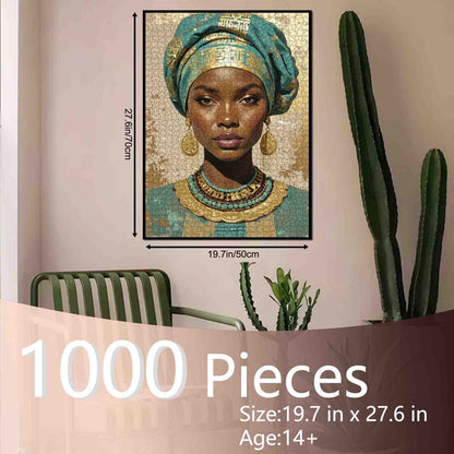 Golden Grace African Woman Jigsaw Puzzle