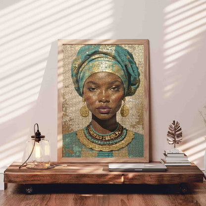Golden Grace African Woman Jigsaw Puzzle