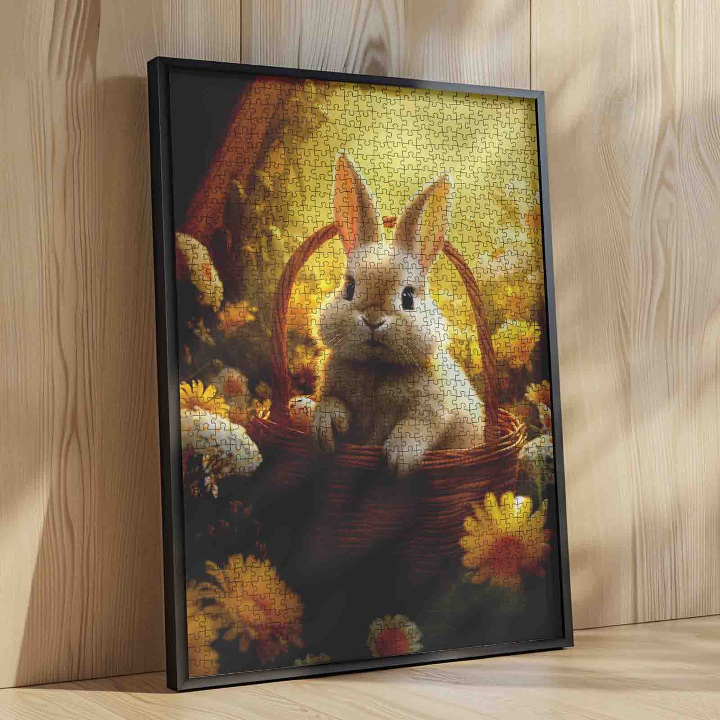 Golden Meadow Bunny Basket Jigsaw Puzzle