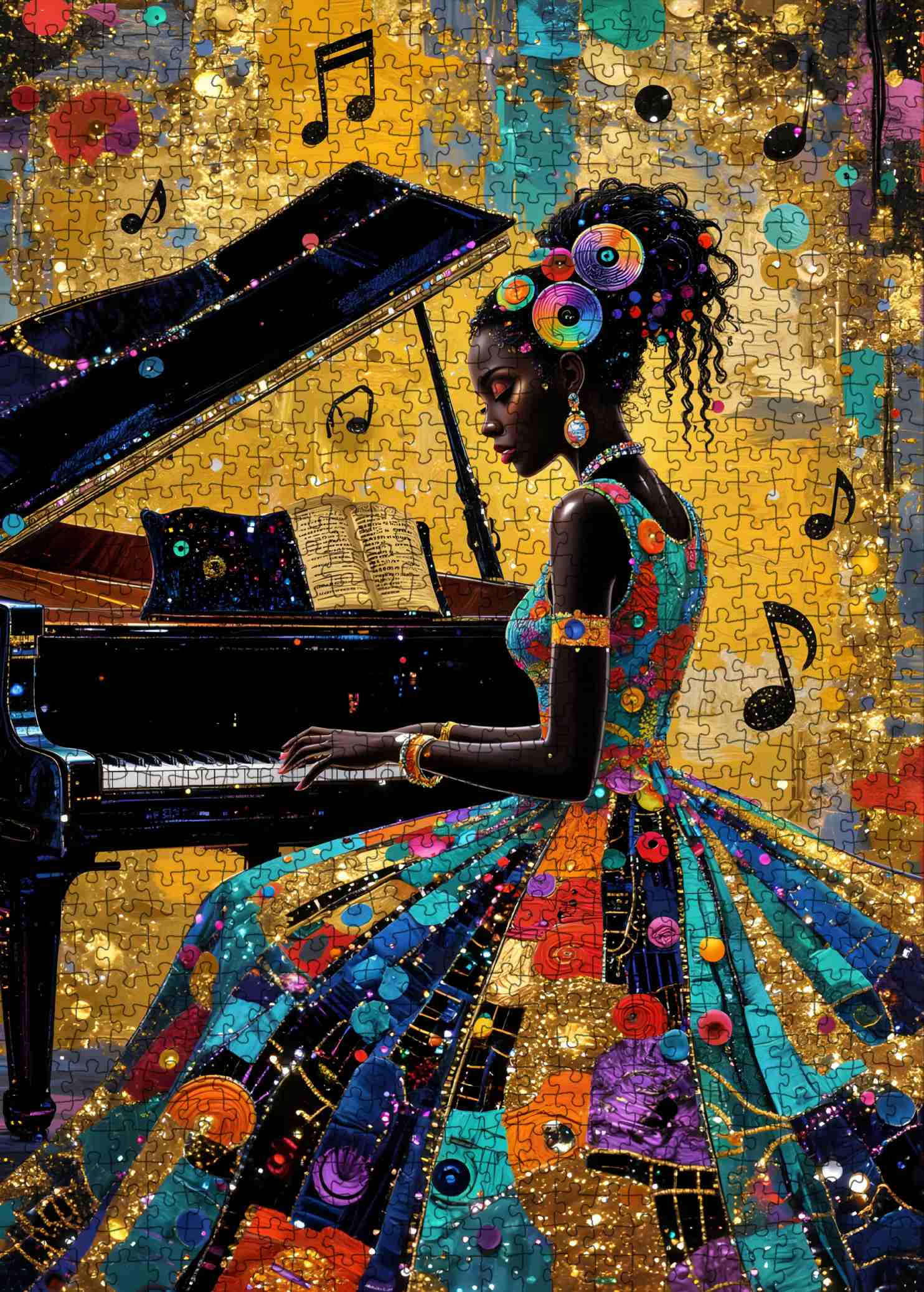Golden Melody Piano Performer Jigsaw Puzzle – Tucocoo