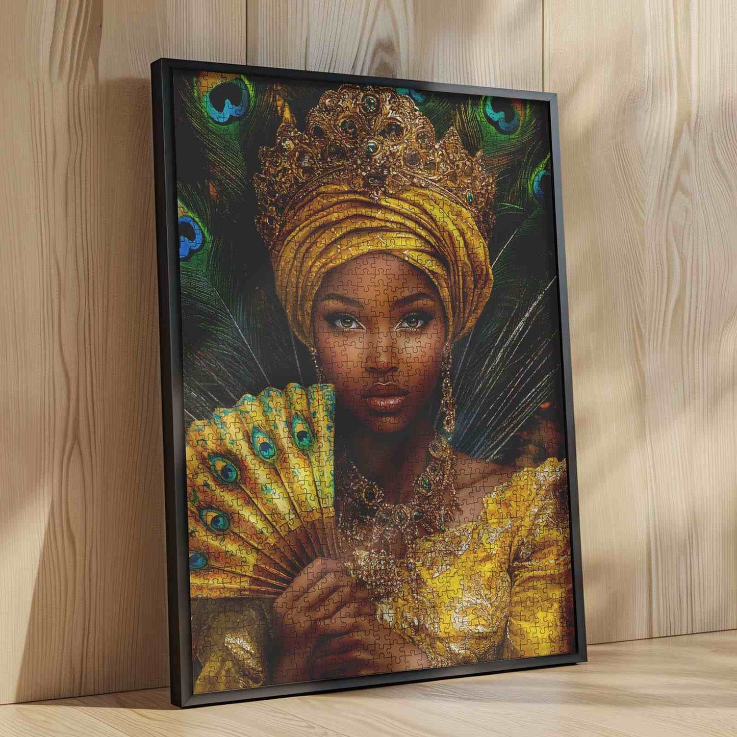 Golden Queen with Peacock Fan Jigsaw Puzzle