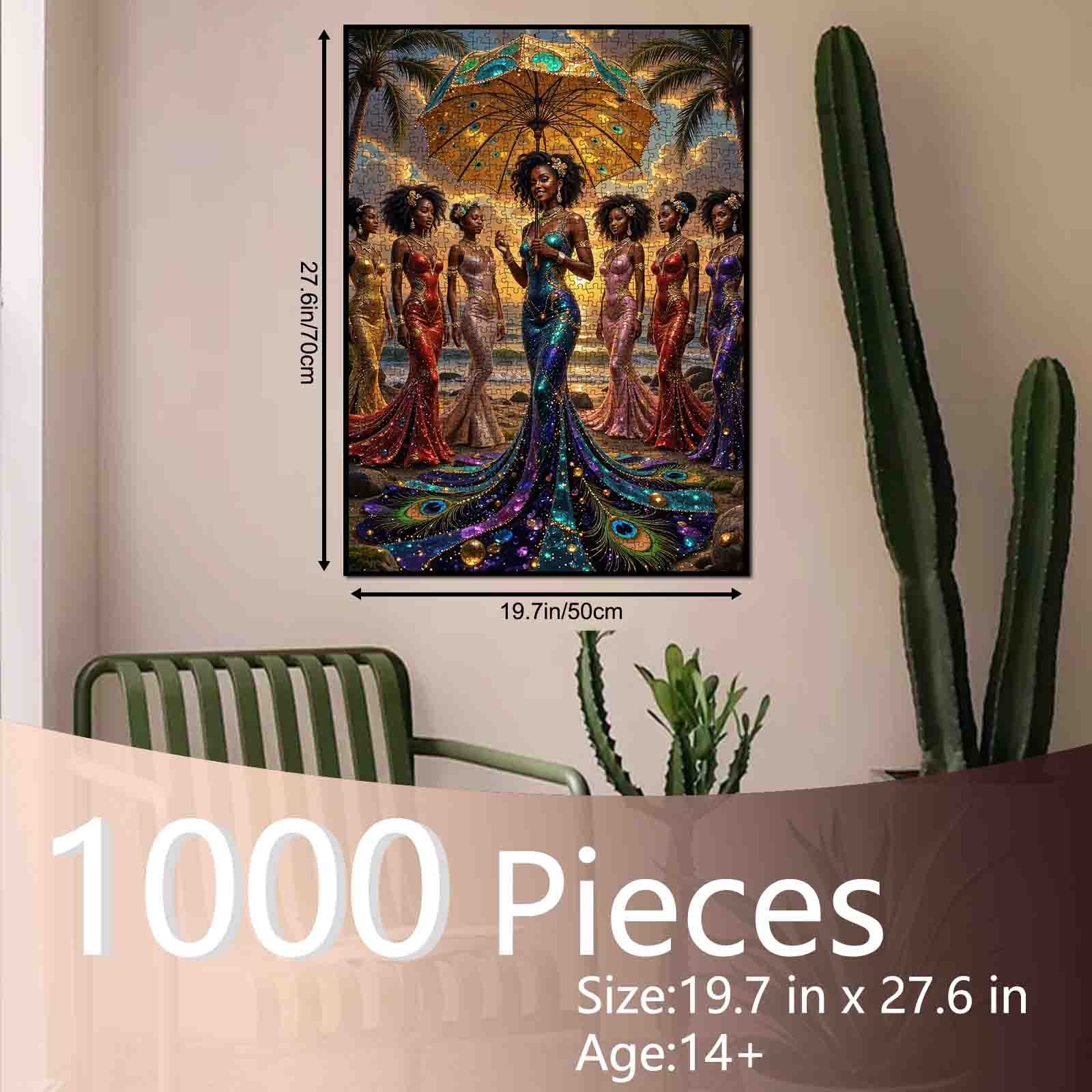 Golden Sunset Elegance Queens Jigsaw Puzzle