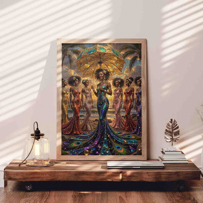 Golden Sunset Elegance Queens Jigsaw Puzzle