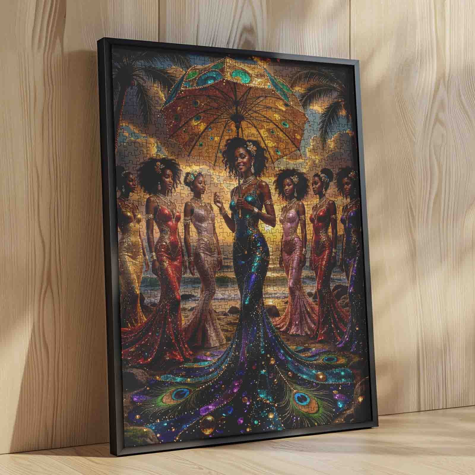 Golden Sunset Elegance Queens Jigsaw Puzzle
