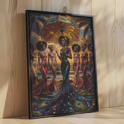 Golden Sunset Elegance Queens Jigsaw Puzzle