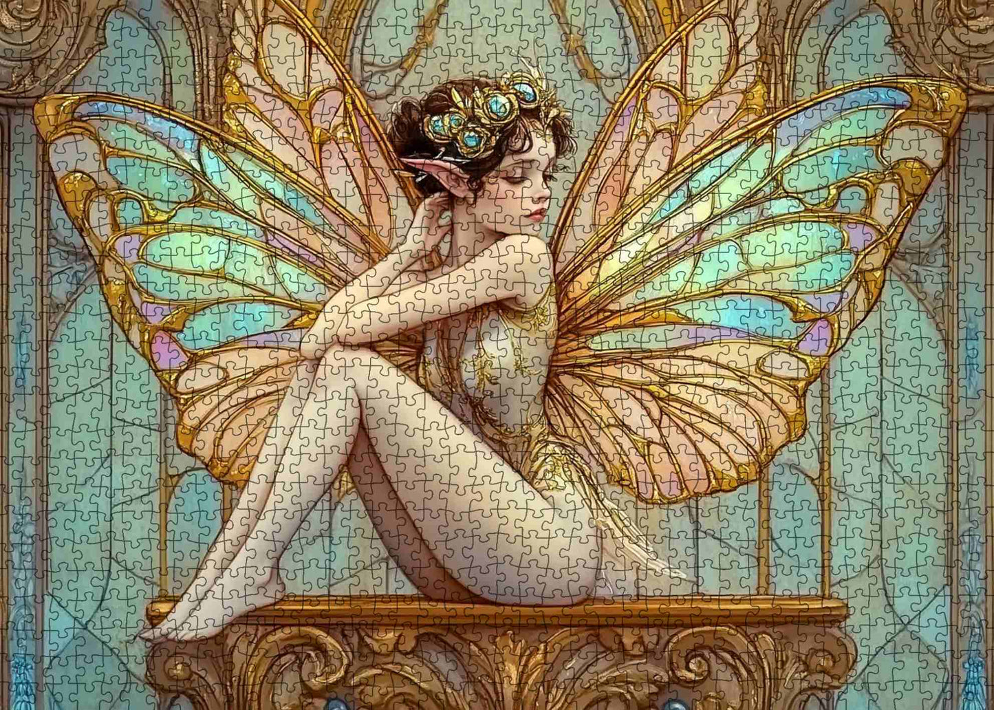 Golden Winged Fairy Jigsaw Puzzle