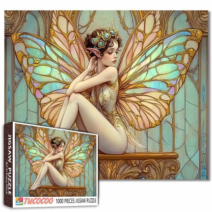 Golden Winged Fairy Jigsaw Puzzle