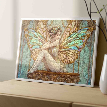 Golden Winged Fairy Jigsaw Puzzle
