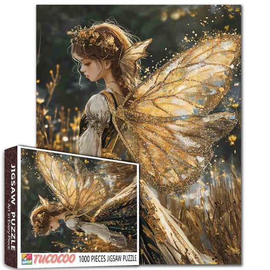 Golden Wings Fairy Angel Jigsaw Puzzle