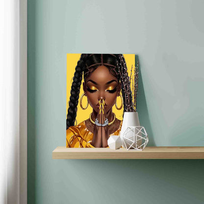 Golden Prayer in Strength Paint by Numbers